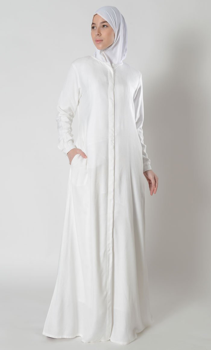 white open abaya