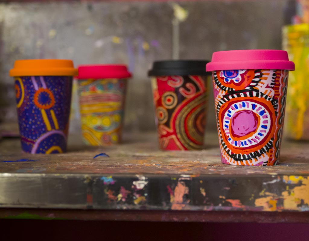 Aboriginal Art Insulated Travel Coffee Mug