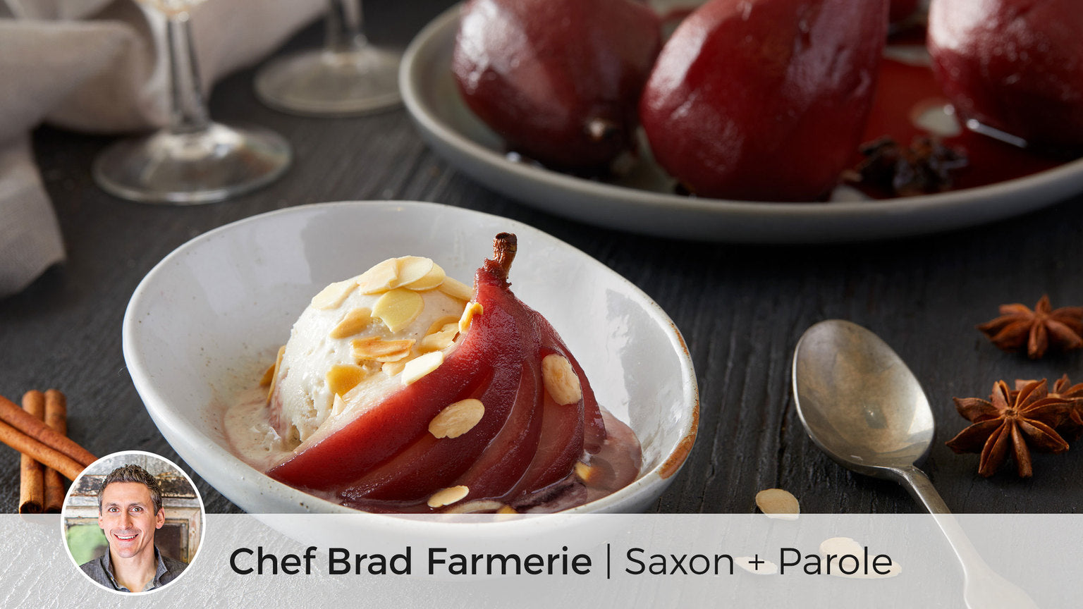 Spicy Red Wine Poached Pears