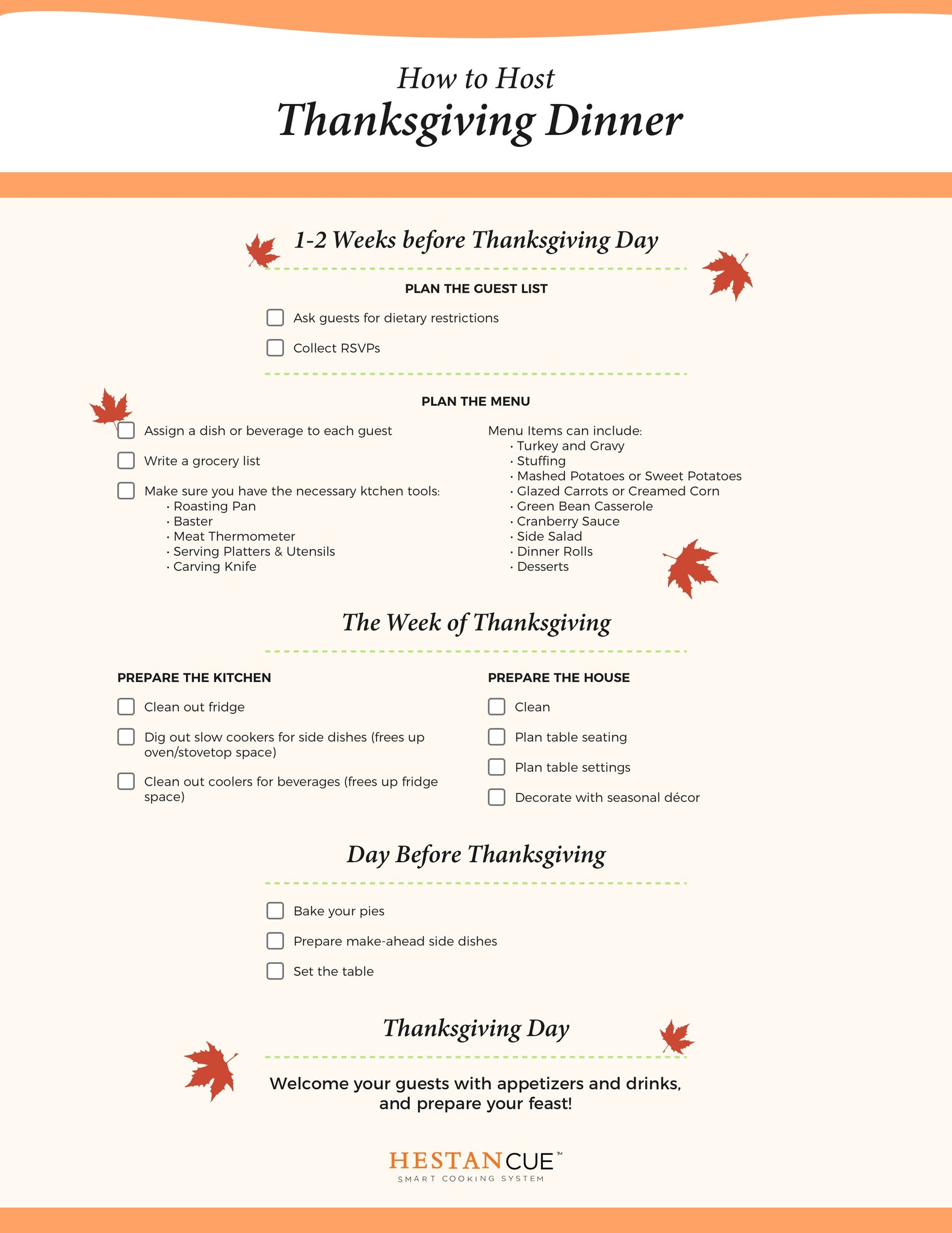 thanksgiving checklist 