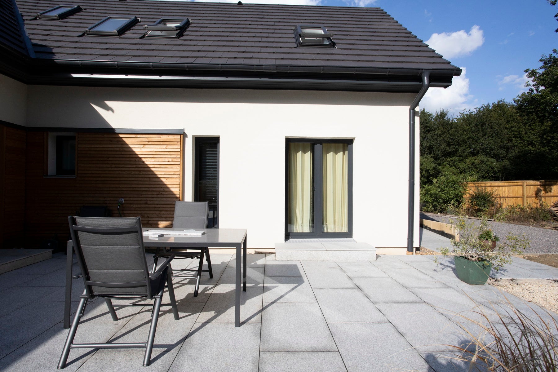 silver grey granite paving patio 