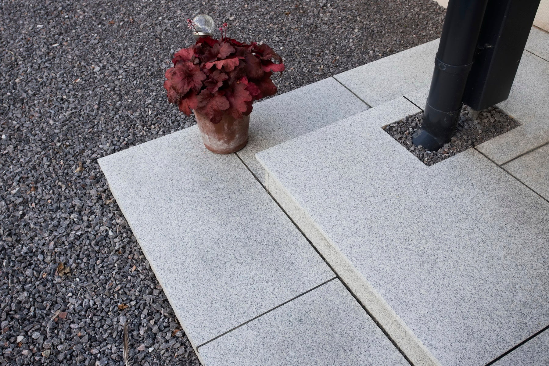 silver grey granite paving patio 