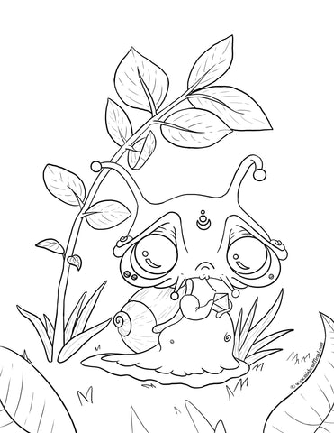 Snail Coloring Page © www.mishesofficial.com