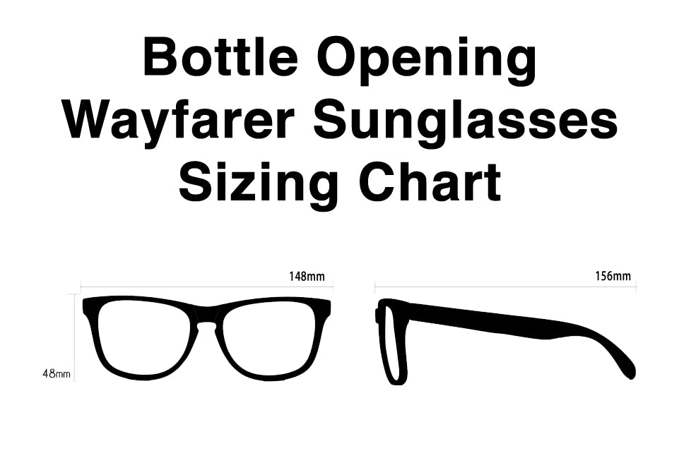 Bottle Opener Sunglasses | Sizing Chart | TZ Lifestyle