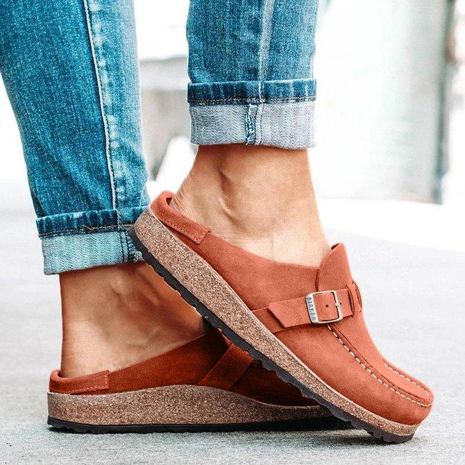 Women Casual Comfy Clogs Suede Leather 