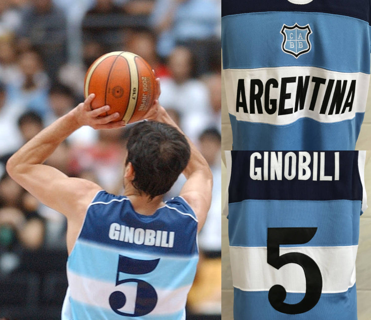 ginobili argentina basketball jersey
