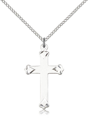 Sterling Silver Cross Medal with Chain Pendant