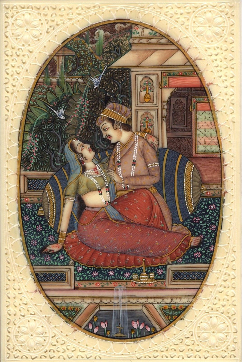 Mogul Empire Indian Miniature Painting Handmade Watercolor Mughal Hare