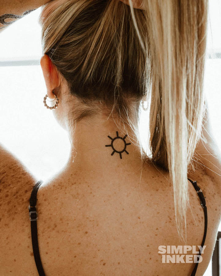 sun tattoos neck
