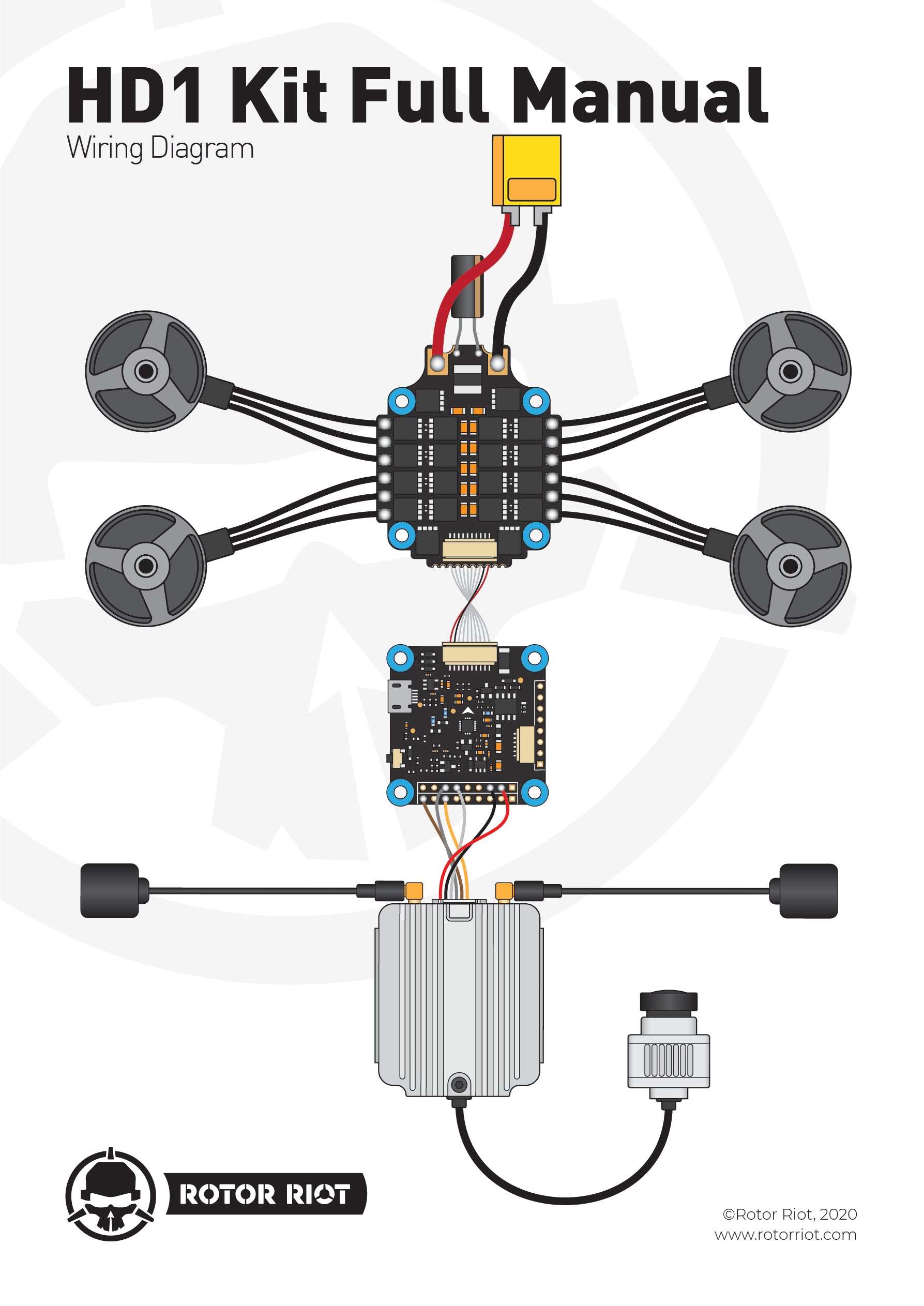 Rotor Riot HD1 Kit Full Manual Wiring Diagram with DJI Air Unit