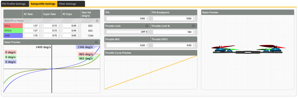 dji fpv rates