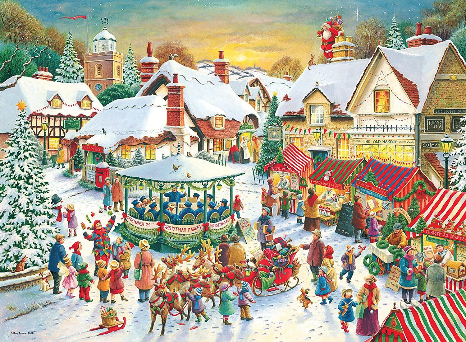 kussen hoofdkussen Schijn Ravensburger Christmas Collection No. 1 Jigsaw Puzzles (2 x 500 Pieces – PDK