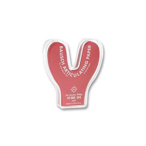 Bausch BK04 Articulating Paper Horseshoe Strips .008" 200 Microns Red 50/Pk