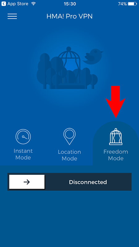 How to use the HMA! iOS App Freedom Mode