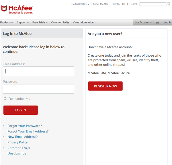 Activate McAfee Subscription Login Sign up