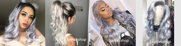 silver color wig