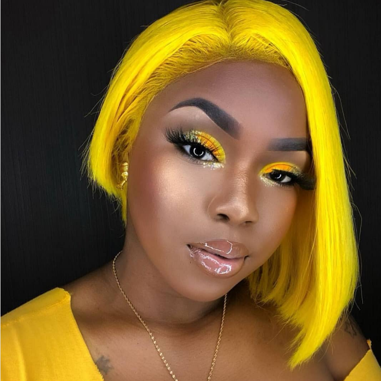 yellow bob wig