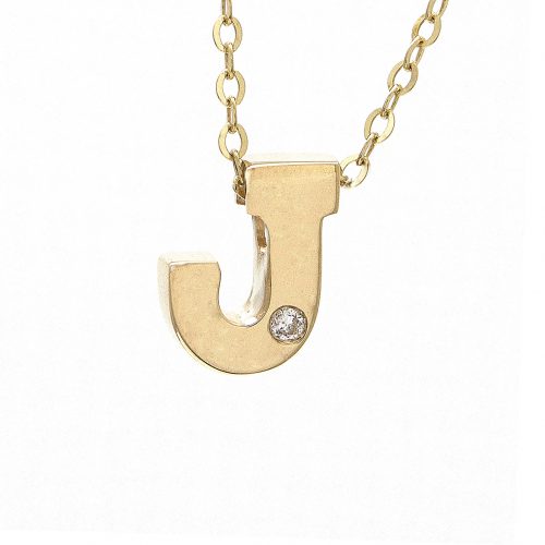 initial j diamond necklace