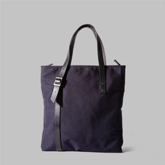 Waxed navy tote bag