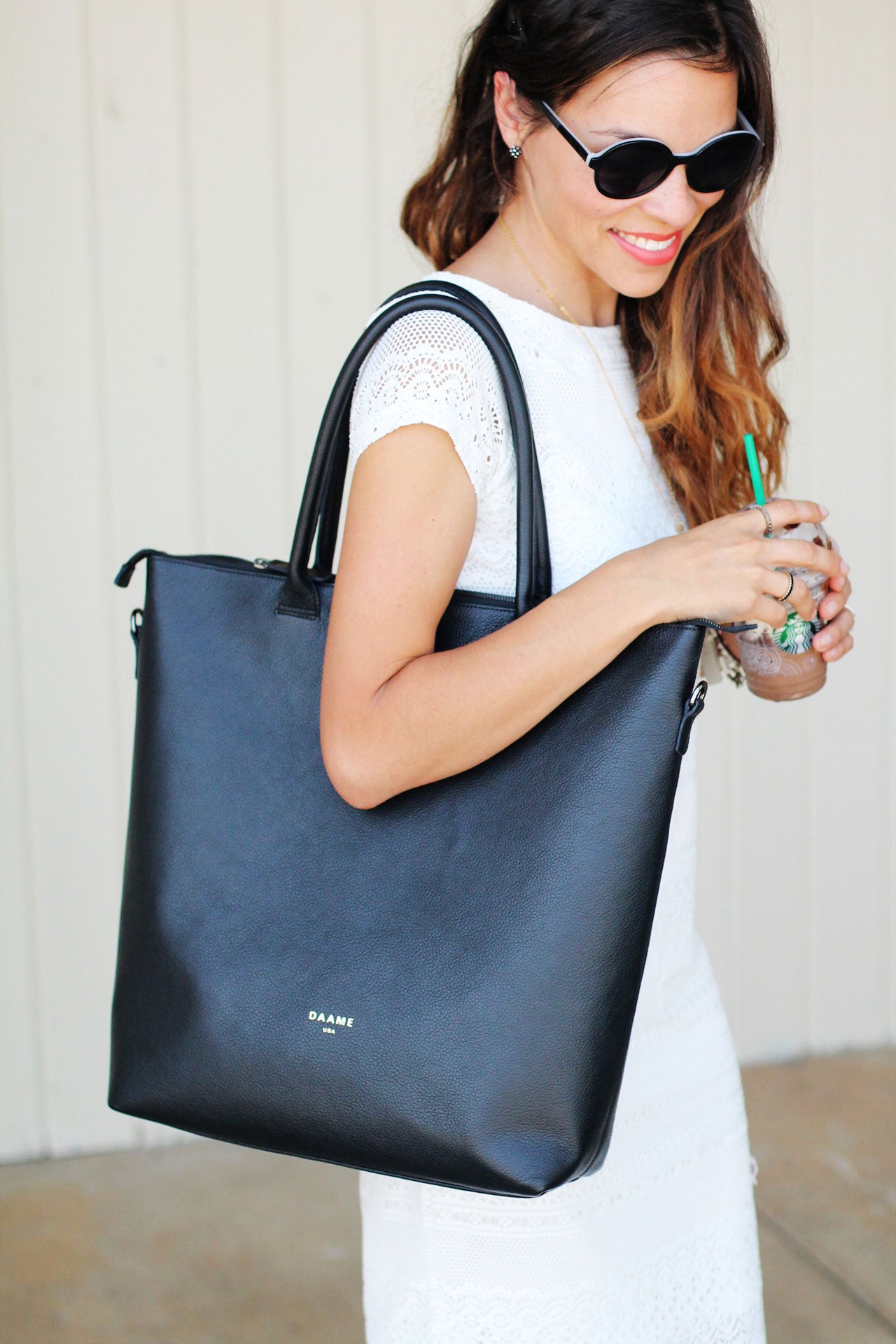 Anna's Daame leather laptop tote