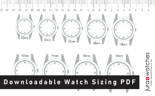 Downloadable Watch Sizing PDF