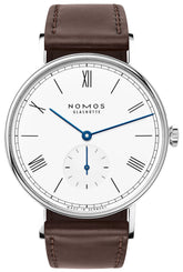 Nomos Glashutte Watch Ludwig 38 White Enamel Steel Back 236