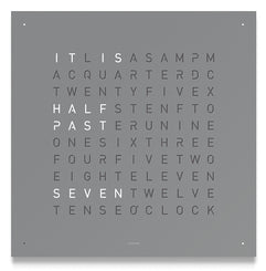 QLOCKTWO Classic Grey Pepper Wall Clock 45cm FCENGRPC