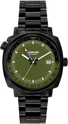 Bamford Watch GMT Black California Green Black GMT-BLK-COMMANDO