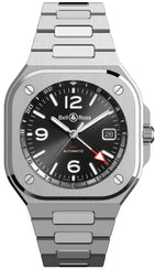 Bell & Ross Watch BR05 GMT Black Steel Bracelet BR05G-BL-ST/SST