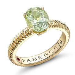 Faberge Colours of Love 18ct Yellow Gold Tourmaline Fluted Ring 2625