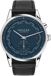 Nomos Glashutte Watch True Blue Worldtimer Sapphire Crystal 807