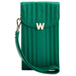 Wolf Mimi Collection Leather Green Phone Case with Wristlet and Lanyard, 768512