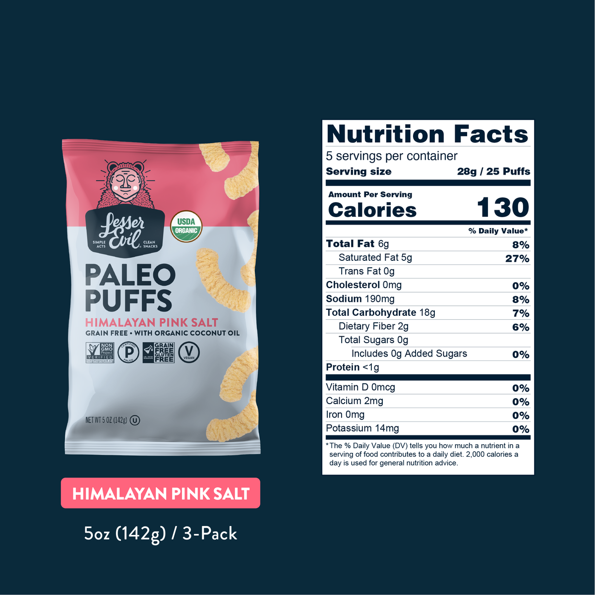 lesser evil paleo puffs himalayan pink salt