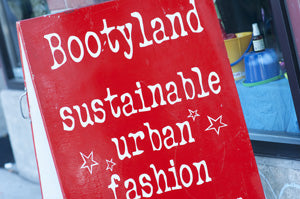 BOOTYLAND SANDWICH BOARD PAINTED BY AUTUMN M. ARMSTRONG IN 2009