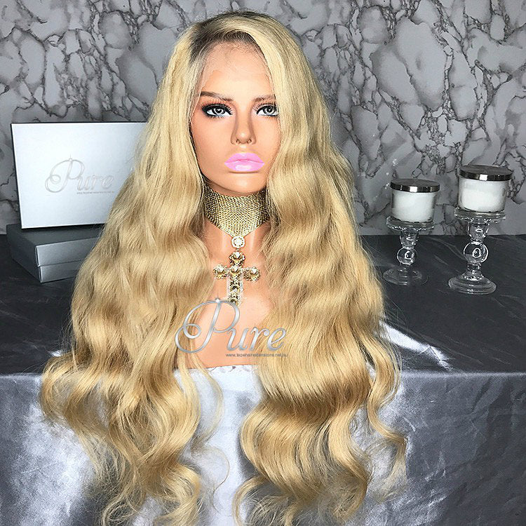 Summer Wavy Blonde 180 Density 24 Pure Tape Hair Extensions
