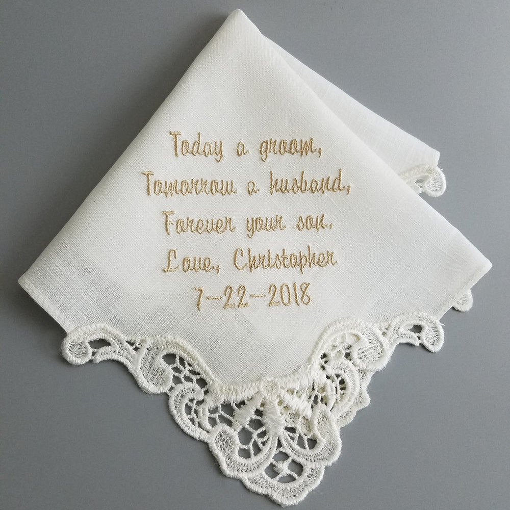 personalized lace handkerchief