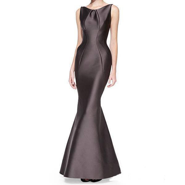 black silk floor length dress