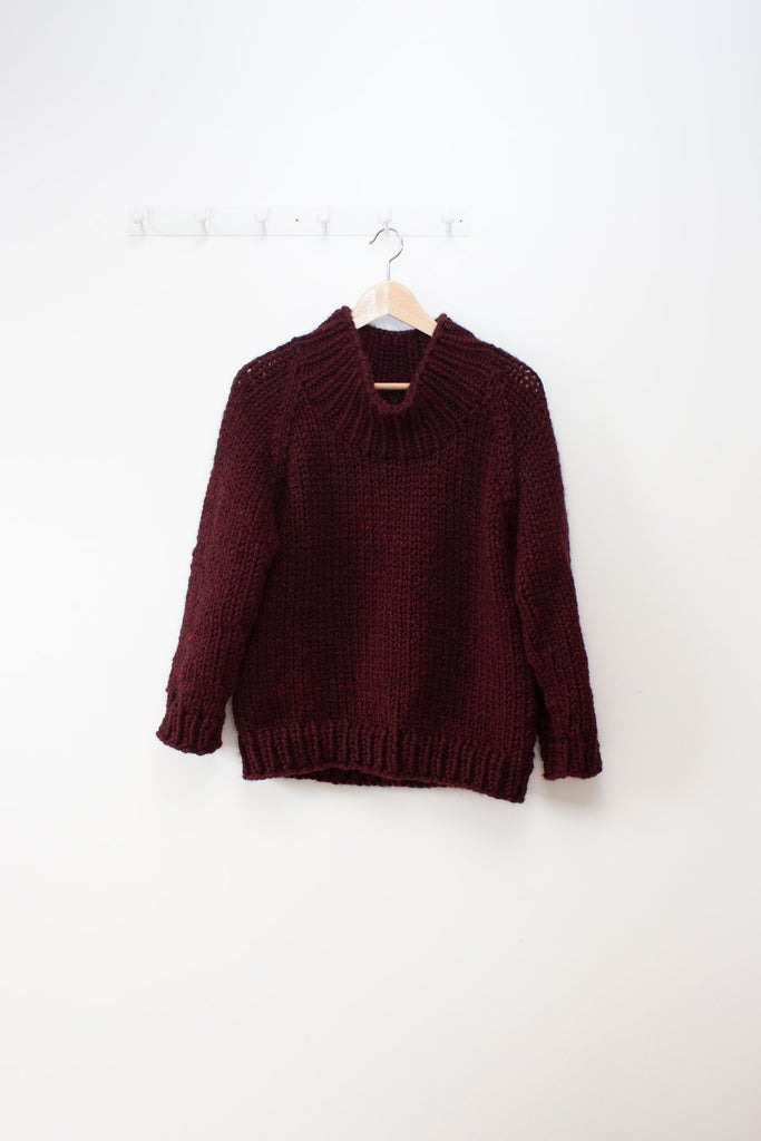 Winston Pullover with Funnel Neck / knitting pattern by Jane Richmond 