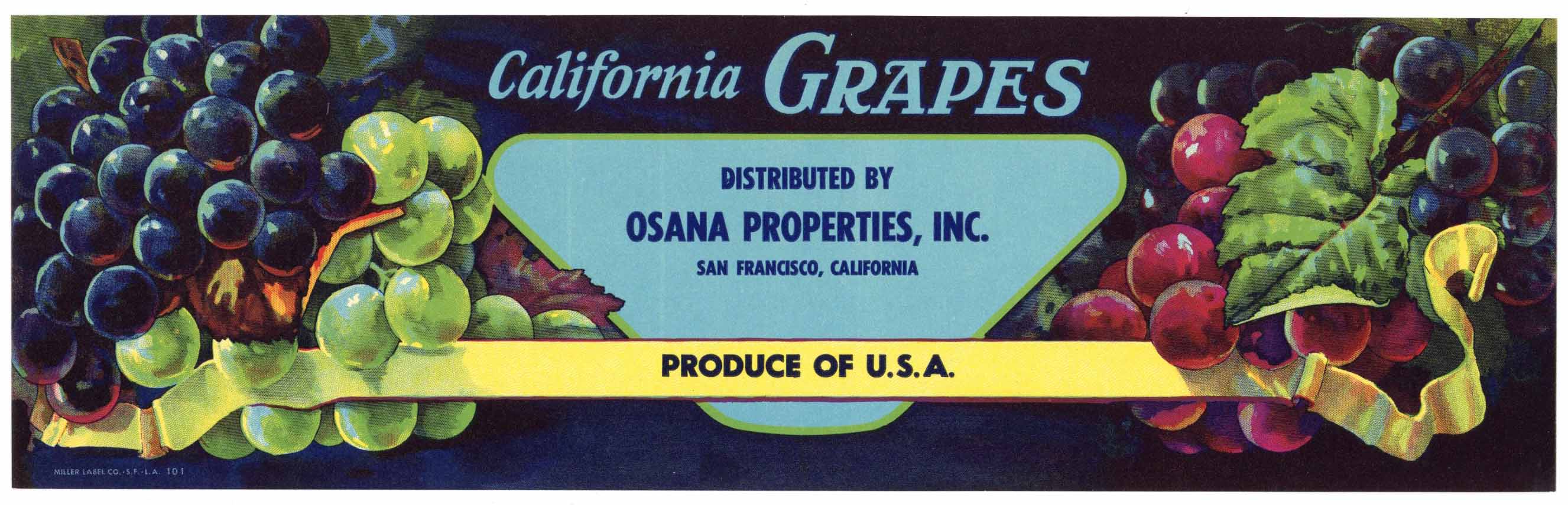 California Grapes Brand Vintage Grape Crate Label – thelabelman