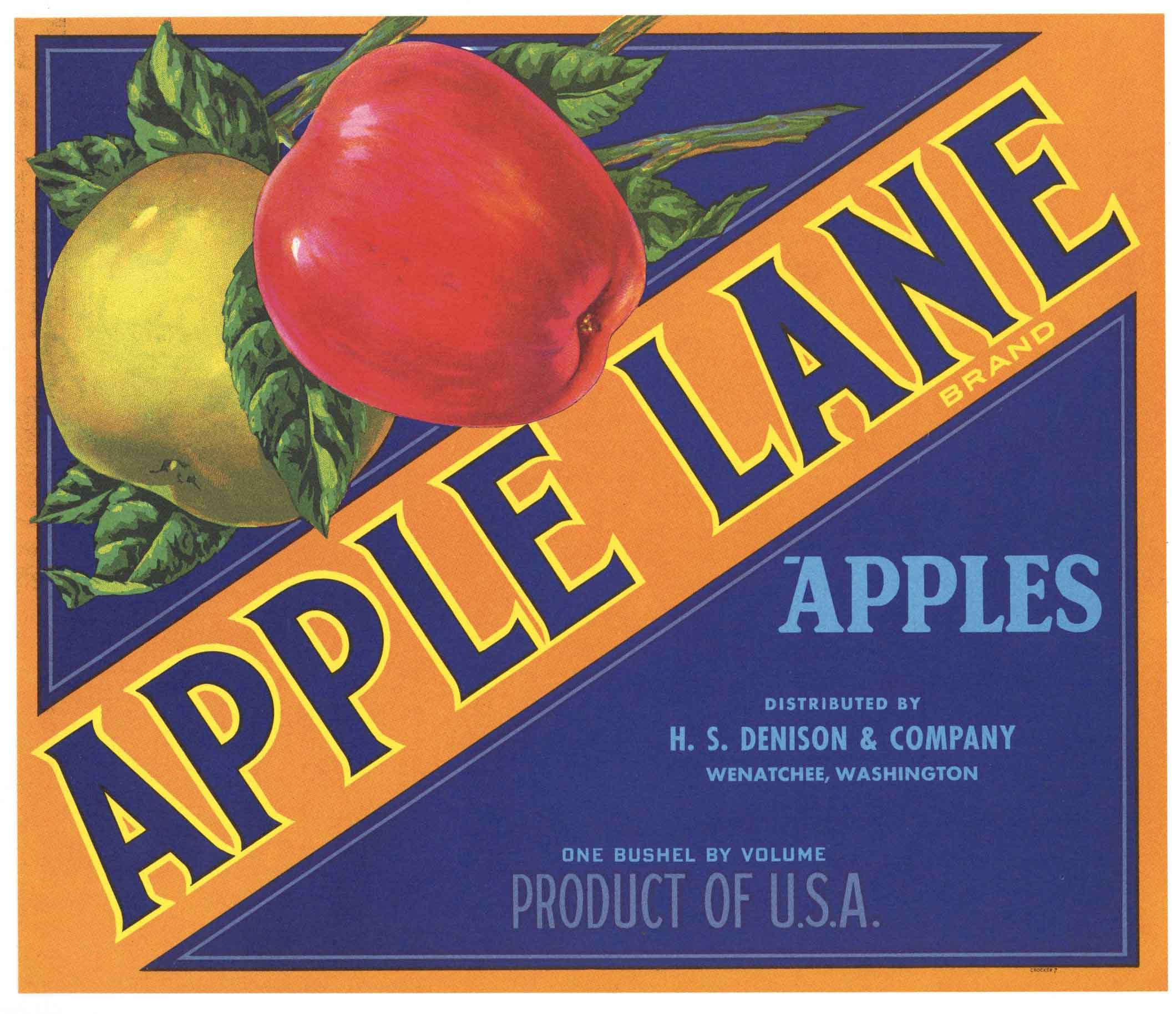 Original vintage apple crate label 1950s Gee Whiz Columbia River Orondo Washington State Typography Fruits
