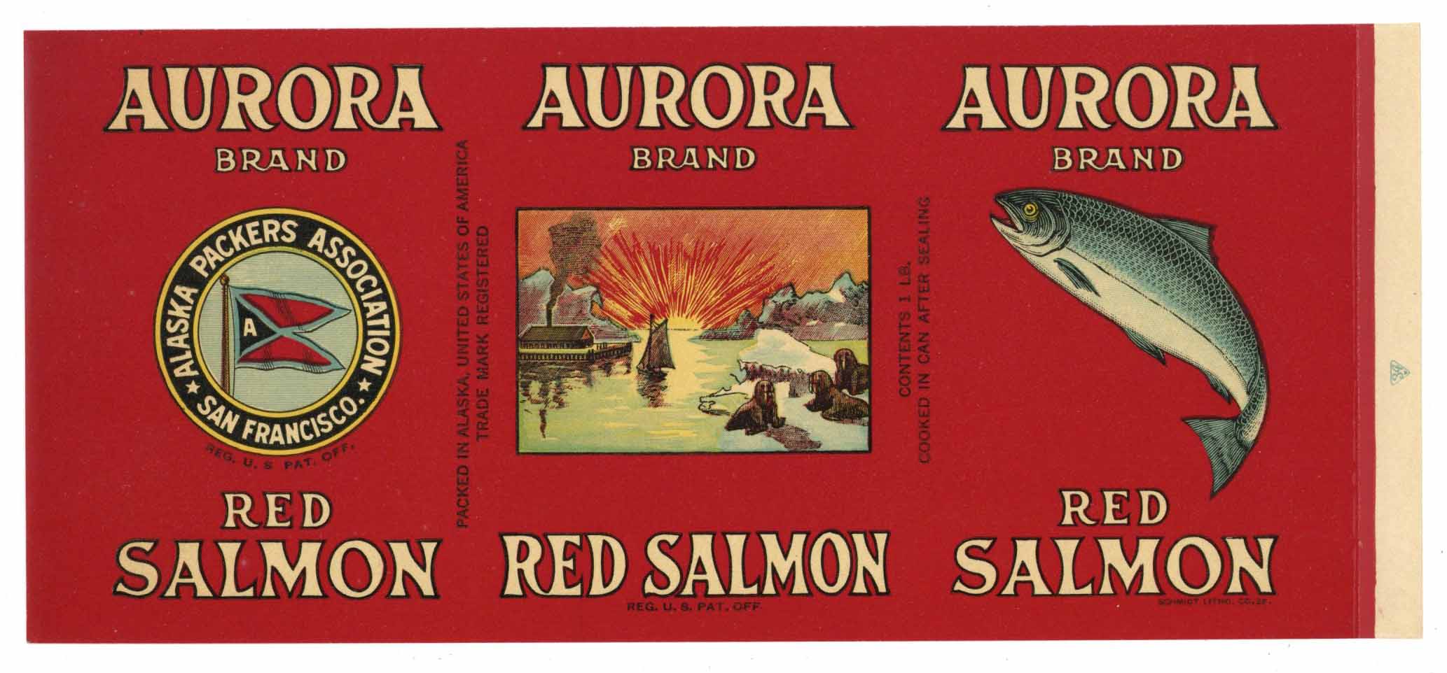 Aurora Brand Vintage Alaska Packers Salmon Can Label – thelabelman