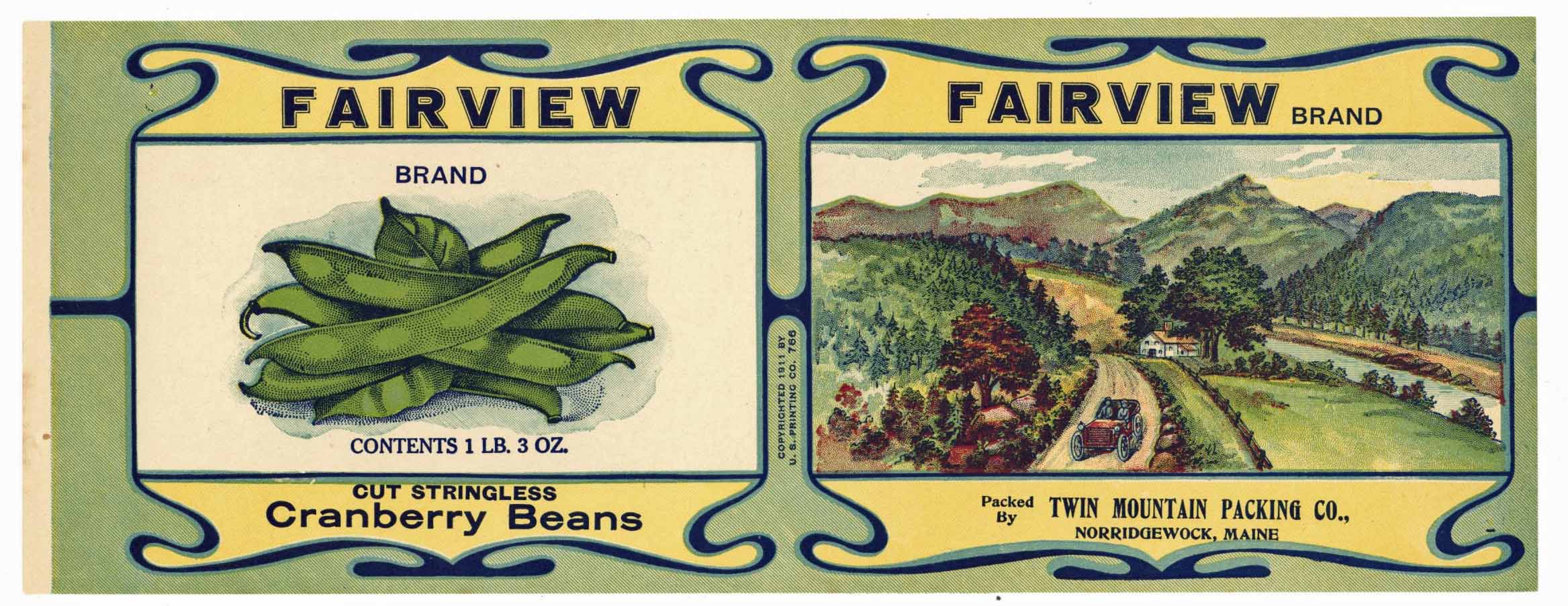 **AN ORIGINAL 1930’s TIN CAN LABEL** FARMERS PRIDE Vintage Lima Bean Can Label 