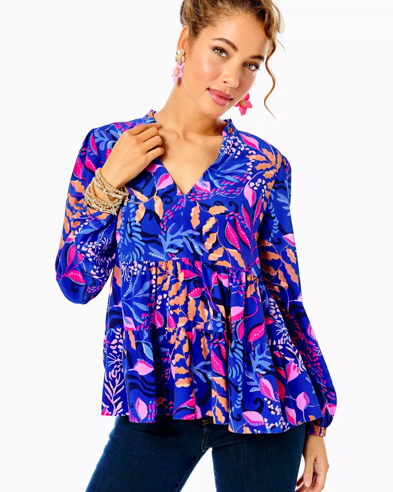 Sarita Long Sleeve Silk Top