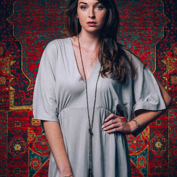 Tassel Lariat Necklace | Labradorite | TRIBE Jewelry