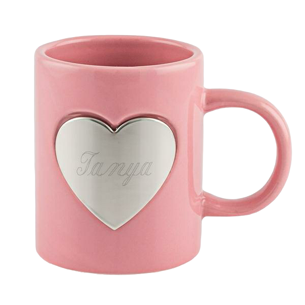 Pink Heart Ceramic Mug 