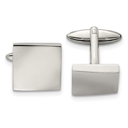 Stainless Steel Polished Square Cufflinks