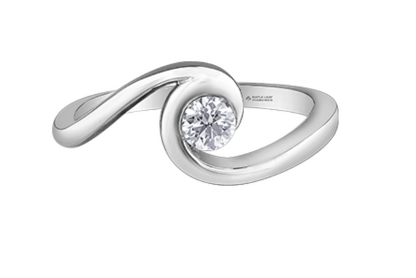 14K White Gold 0.23cttw Diamond Engagement Ring, 6