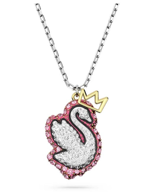 Swarovski Pop Swan pendant Swan, Pink, Rhodium plated - 5649200