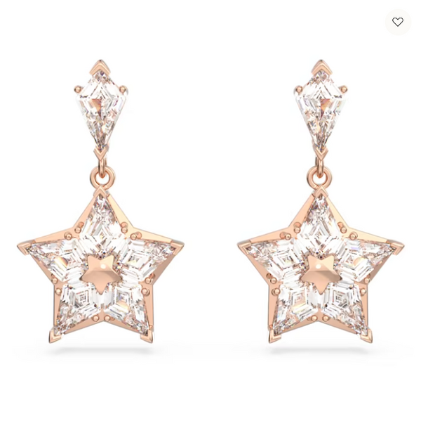 Swarovski Stella Drop Earrings Kite Cut, Star, White, Rose Gold-tone Plated - 5645466