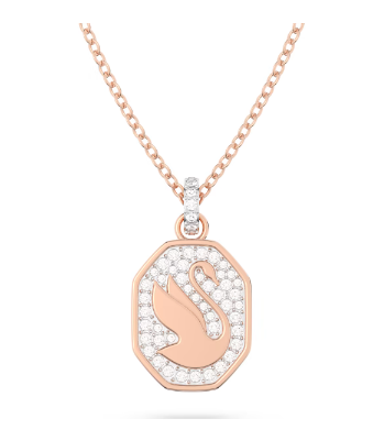 Swarovski Signum Pendant, Swan, White, Rose Gold-tone Plated 5628549